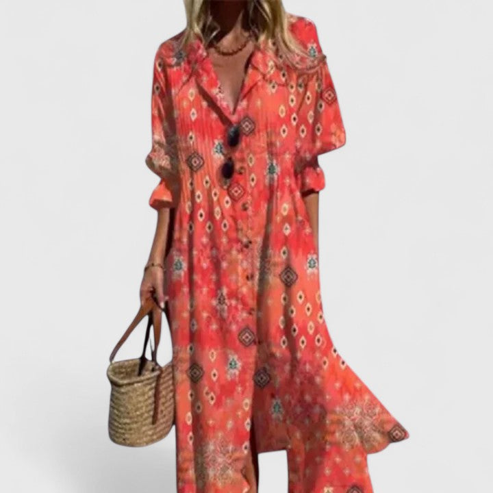 Paula | Elegant Multicolour Boho Dress