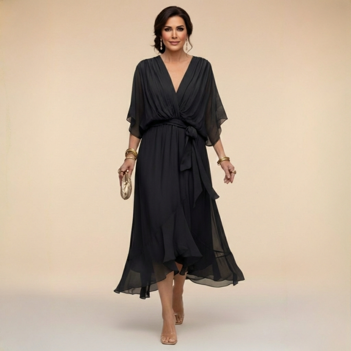 Abigail | Stylish Chiffon V-Neck Dress