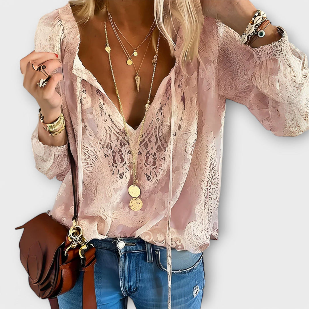 Fleur | Romantic Tie-Neck Blouse