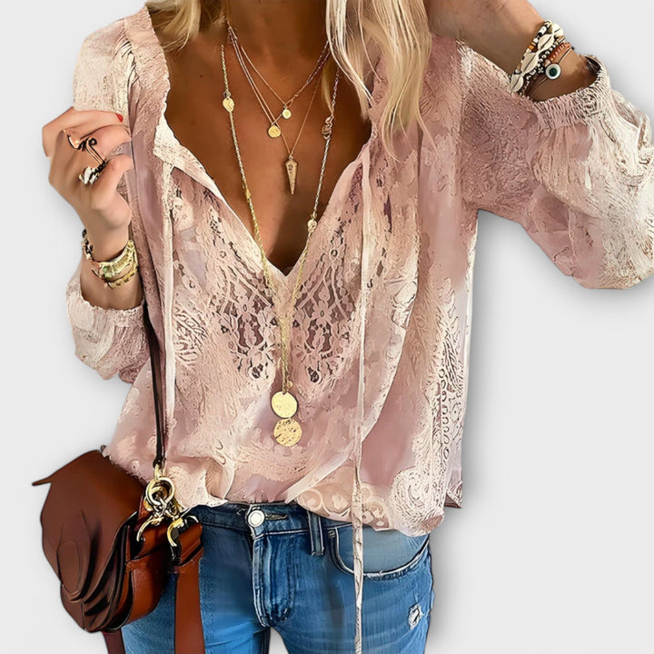 Fleur | Romantic Tie-Neck Blouse