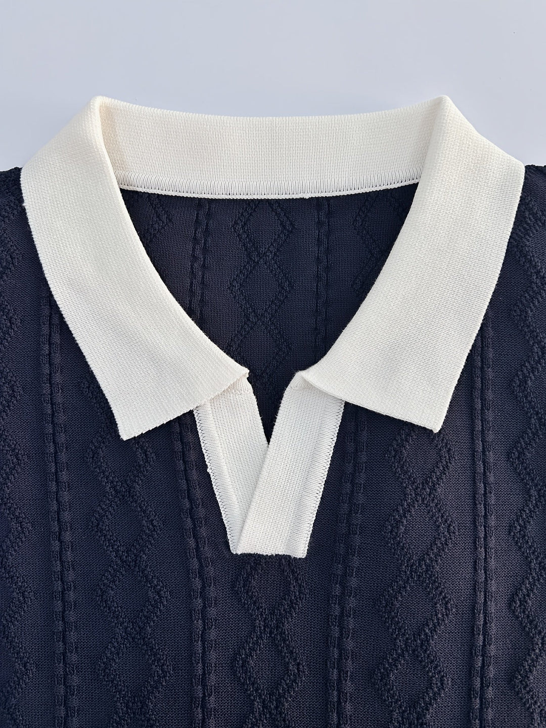 Barrett | Textured Contrast-Collar Polo Shirt