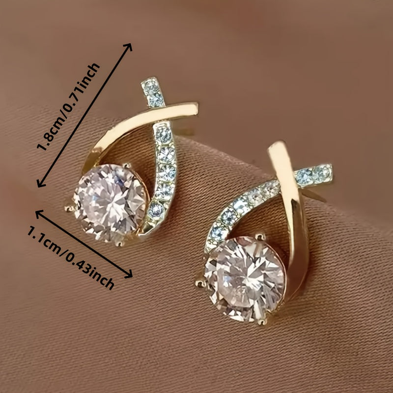 Cheryl | Stylish Stud Cubic Zirconia Earrings