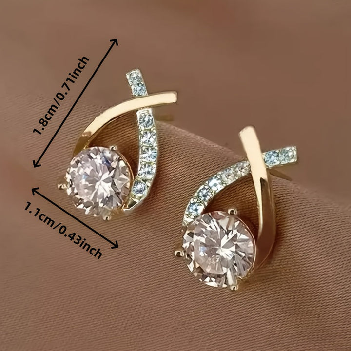 Cheryl | Stylish Stud Cubic Zirconia Earrings