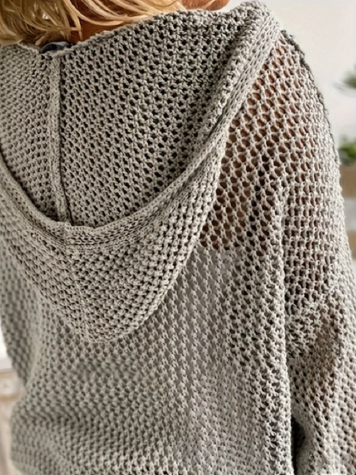Delaney | Relaxed Open-Knit Hooded Jumper