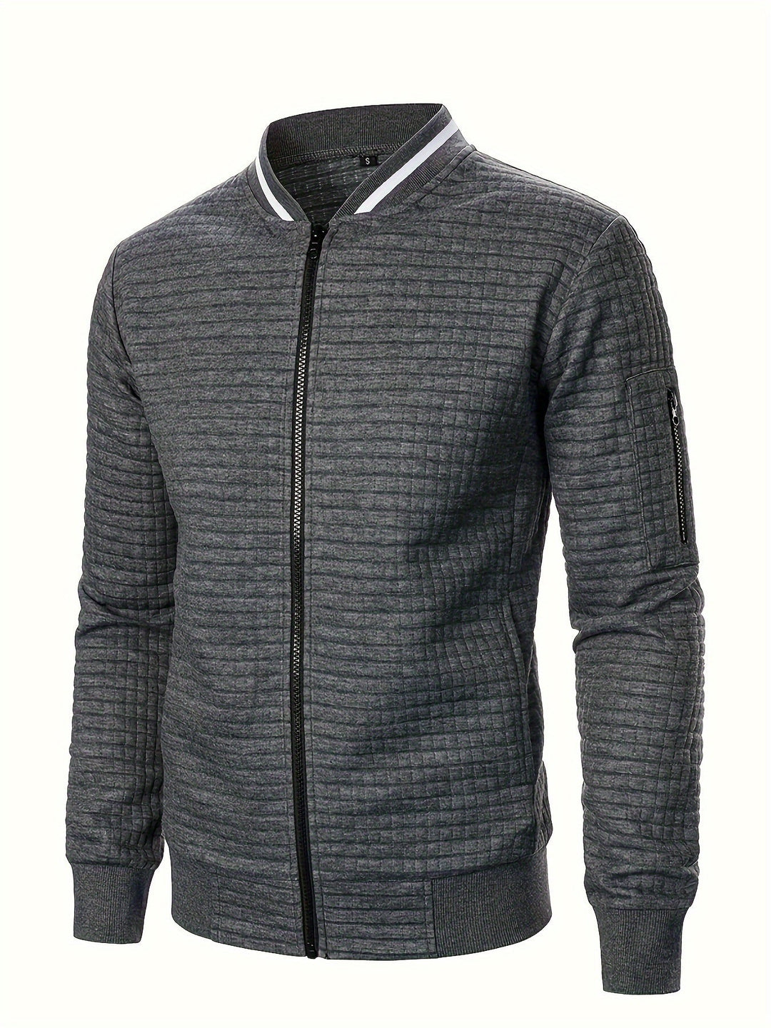 Raymond | Textured Zip-Up Bomber Jacket