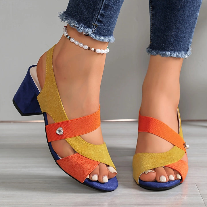 Elara | Classic Cross Strap Comfort Heels