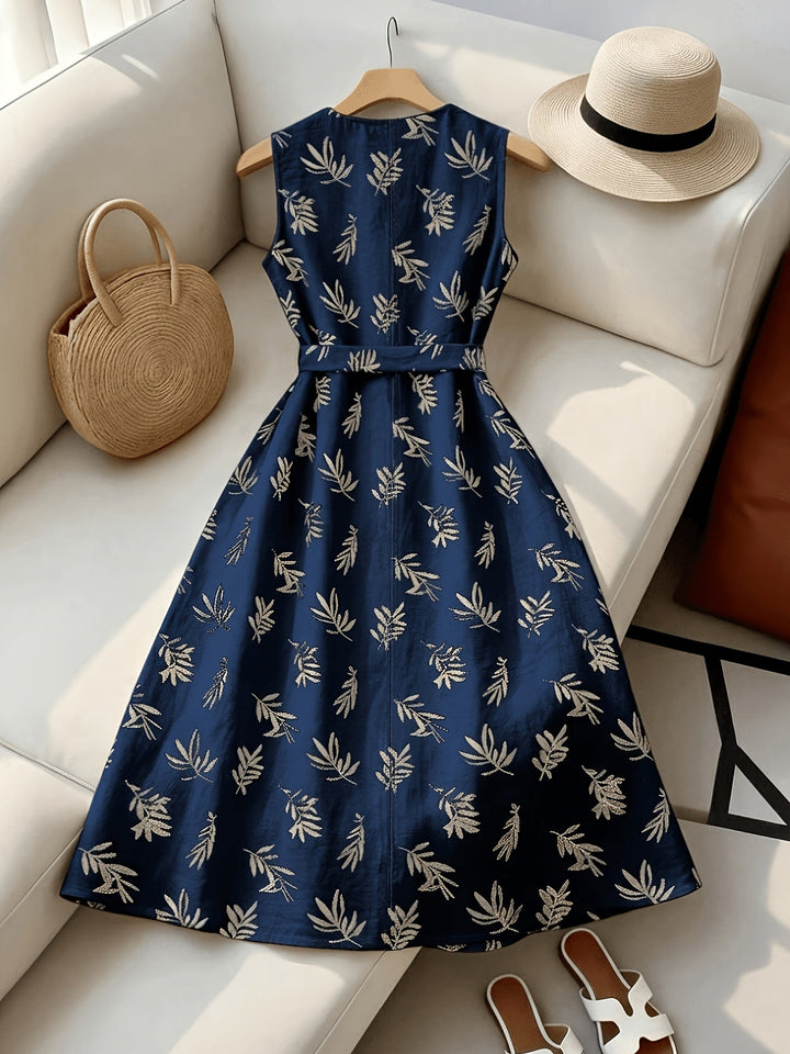 Hazel | Belted Sleeveless Midi Dress