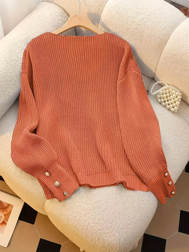Verity | Ribbed V-Neck Jumper