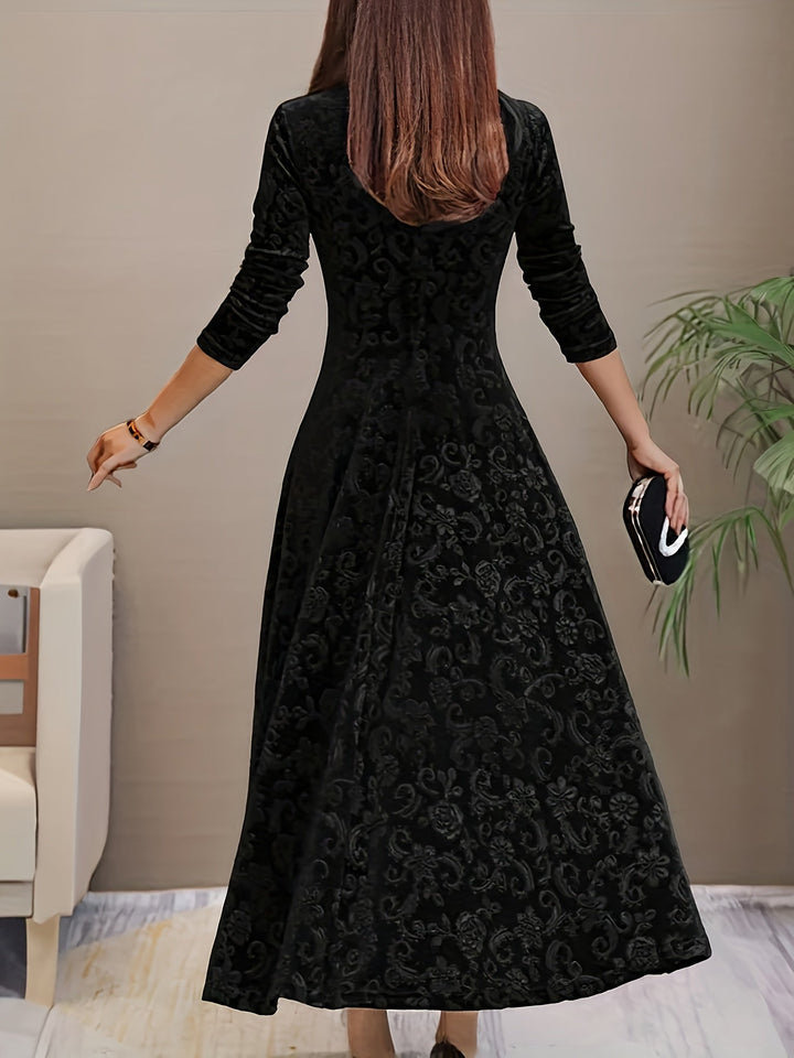 Adeline | Elegant Long-Sleeve Midi Dress