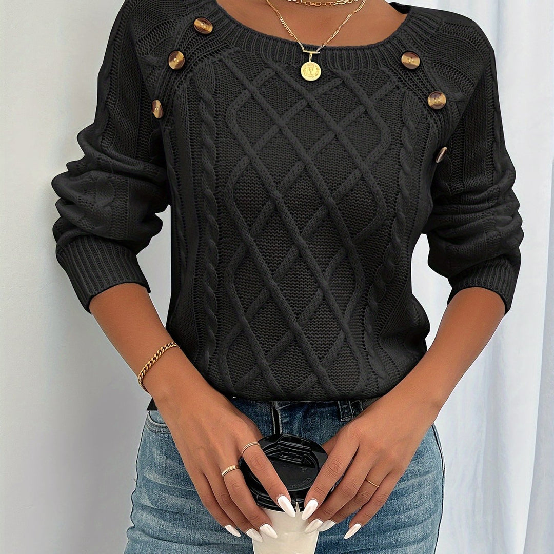 Kathleen | Textured Button Jumper