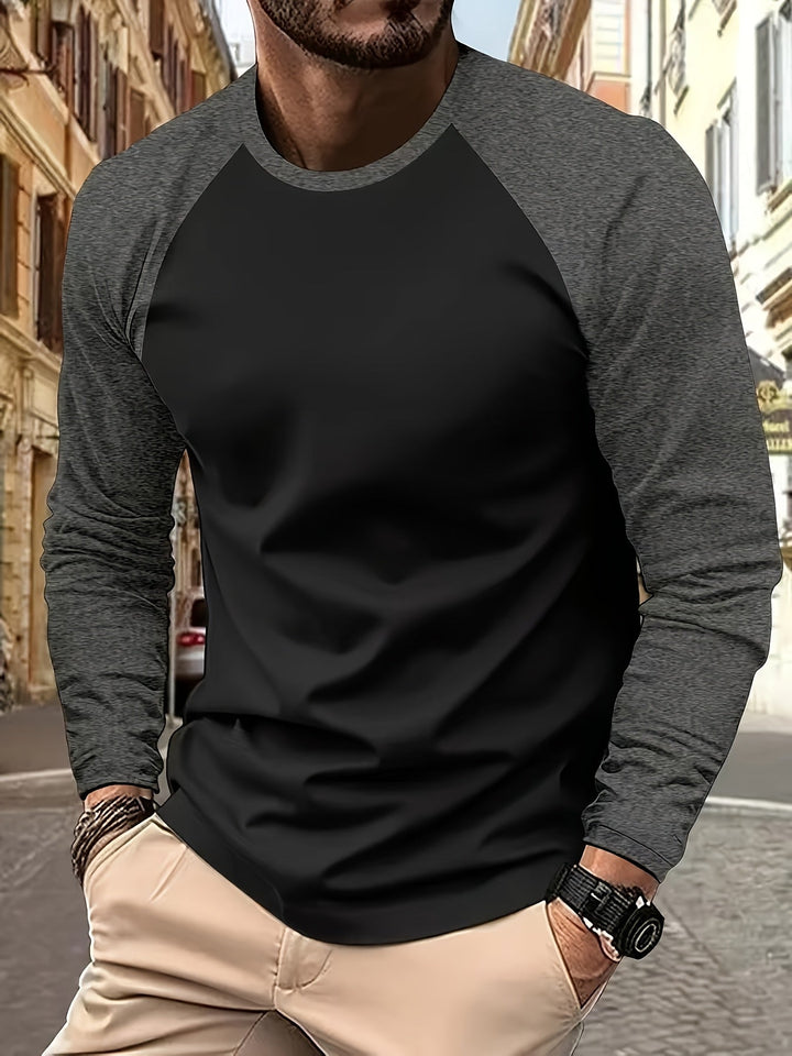 Trevor | Two-Tone Raglan Long-Sleeve Top