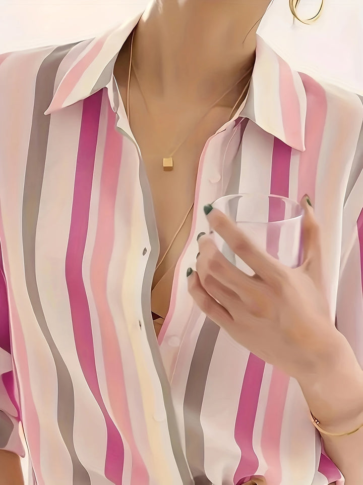 Marcella | Refined Striped Button-Up Shirt