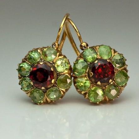 Pamela | Stylish Red and Green Crystal Earring
