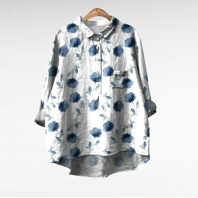 April | Classic Floral Collar Blouse