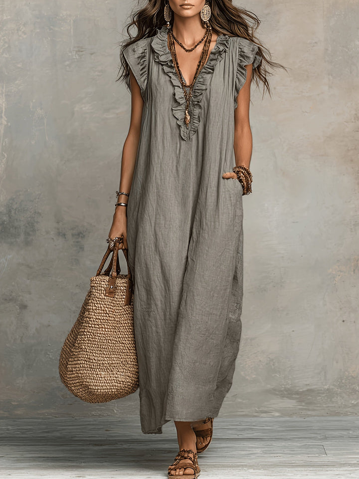 Marisol | Ruffled Bohemian Maxi Dress