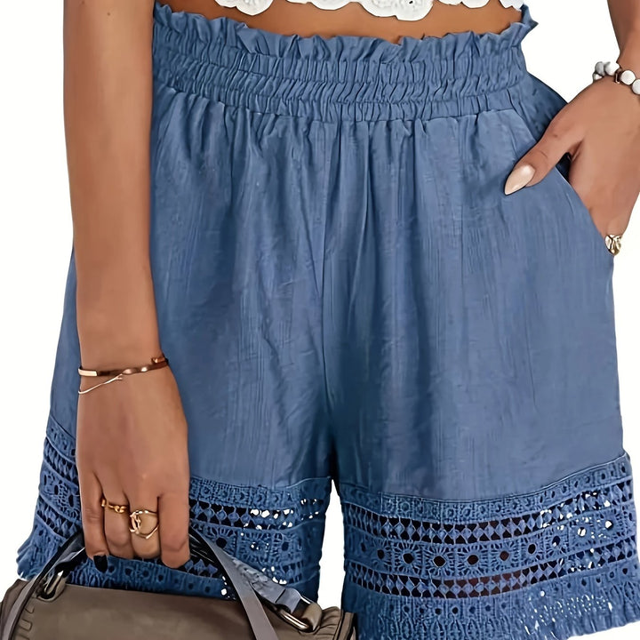 Rosemary | Lace-Trim Paper Bag Shorts