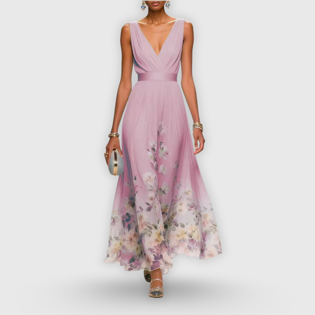 Colleen | Elegant Sleeveless Floral Dress