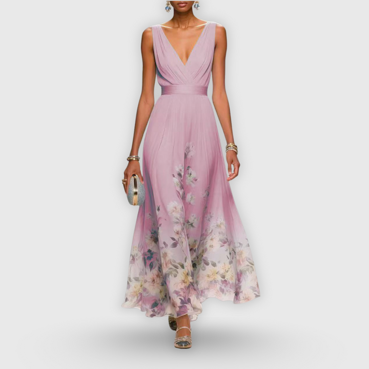 Colleen | Elegant Sleeveless Floral Dress