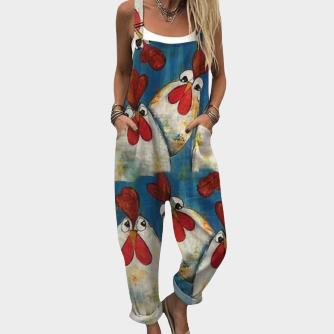 Rutha | Chicken Art Comfortable Jumpsuit