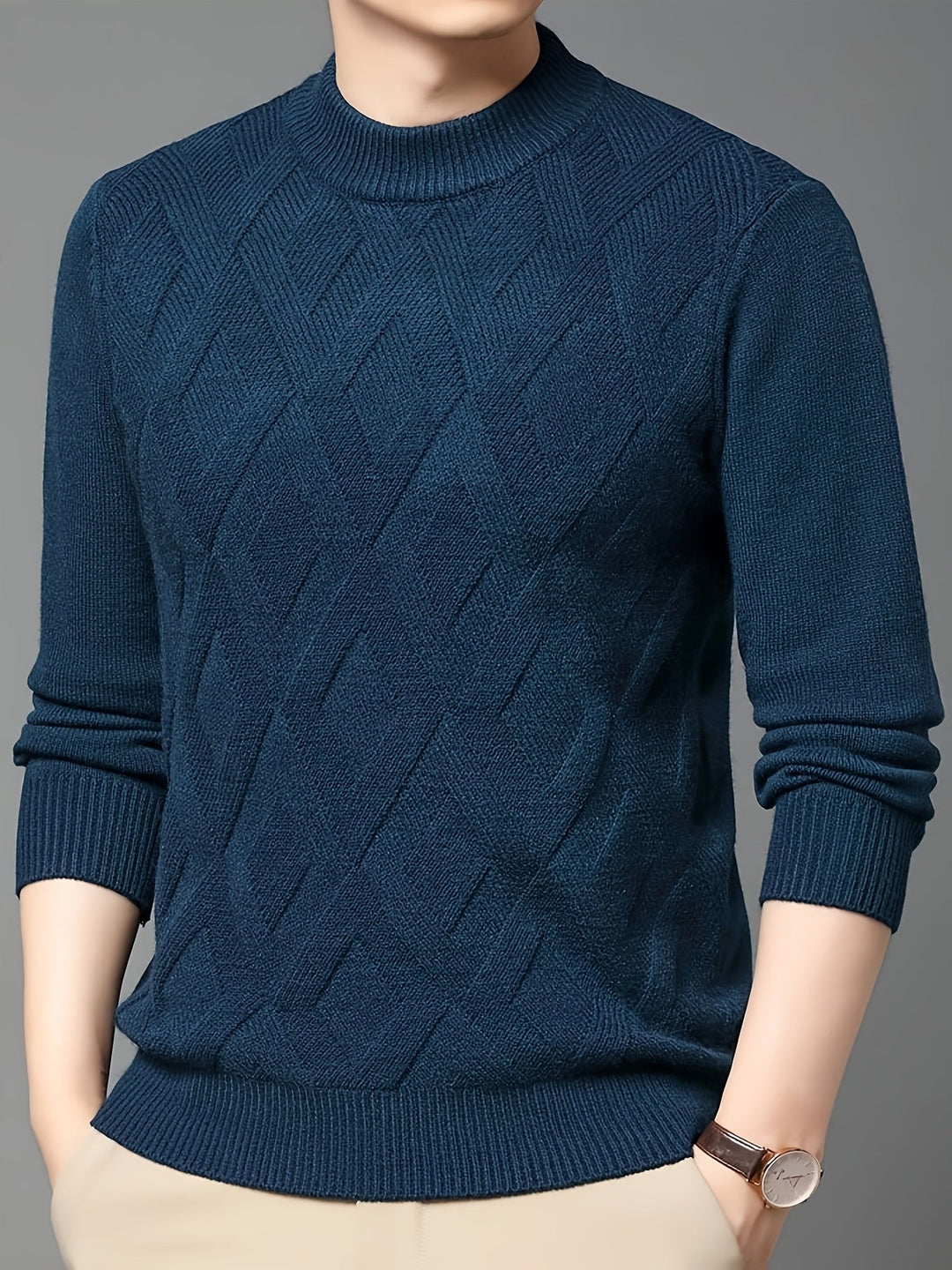 Ellis | Textured Mock-Neck Jumper