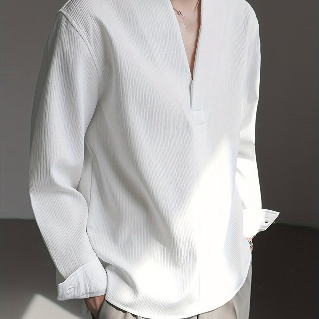Franklin | Collarless V-Neck Shirt