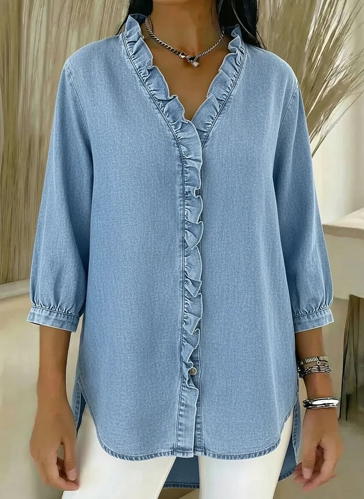 Paula | Stylish Ruffle Mid Sleeve Blouse