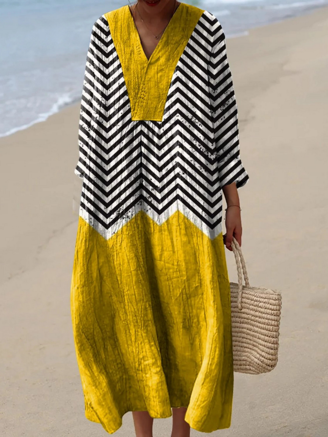 Eloise | Elegant Geometric Art Print Dress