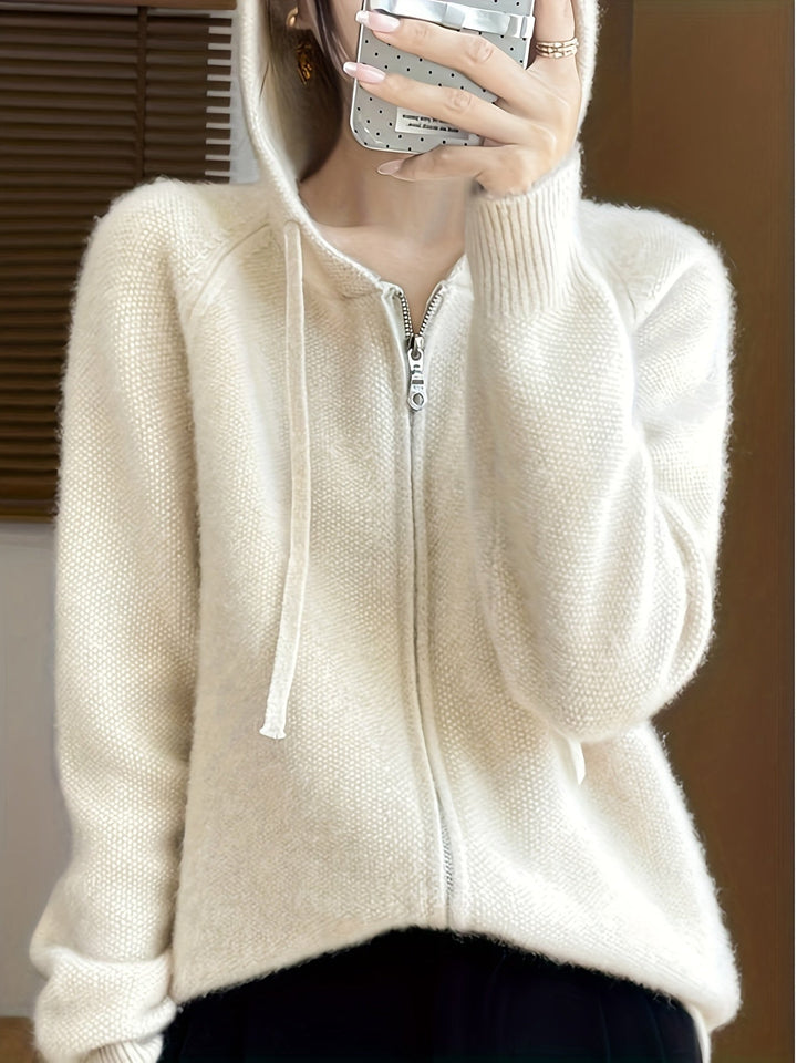 Bianca | Hooded Zip-Front Cardigan