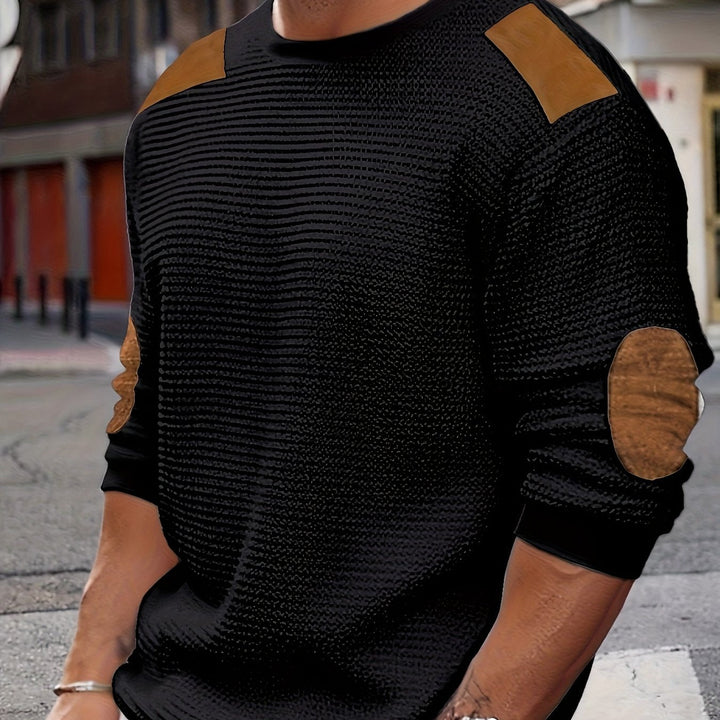 Aaron | Textured Elbow-Patch Pullover
