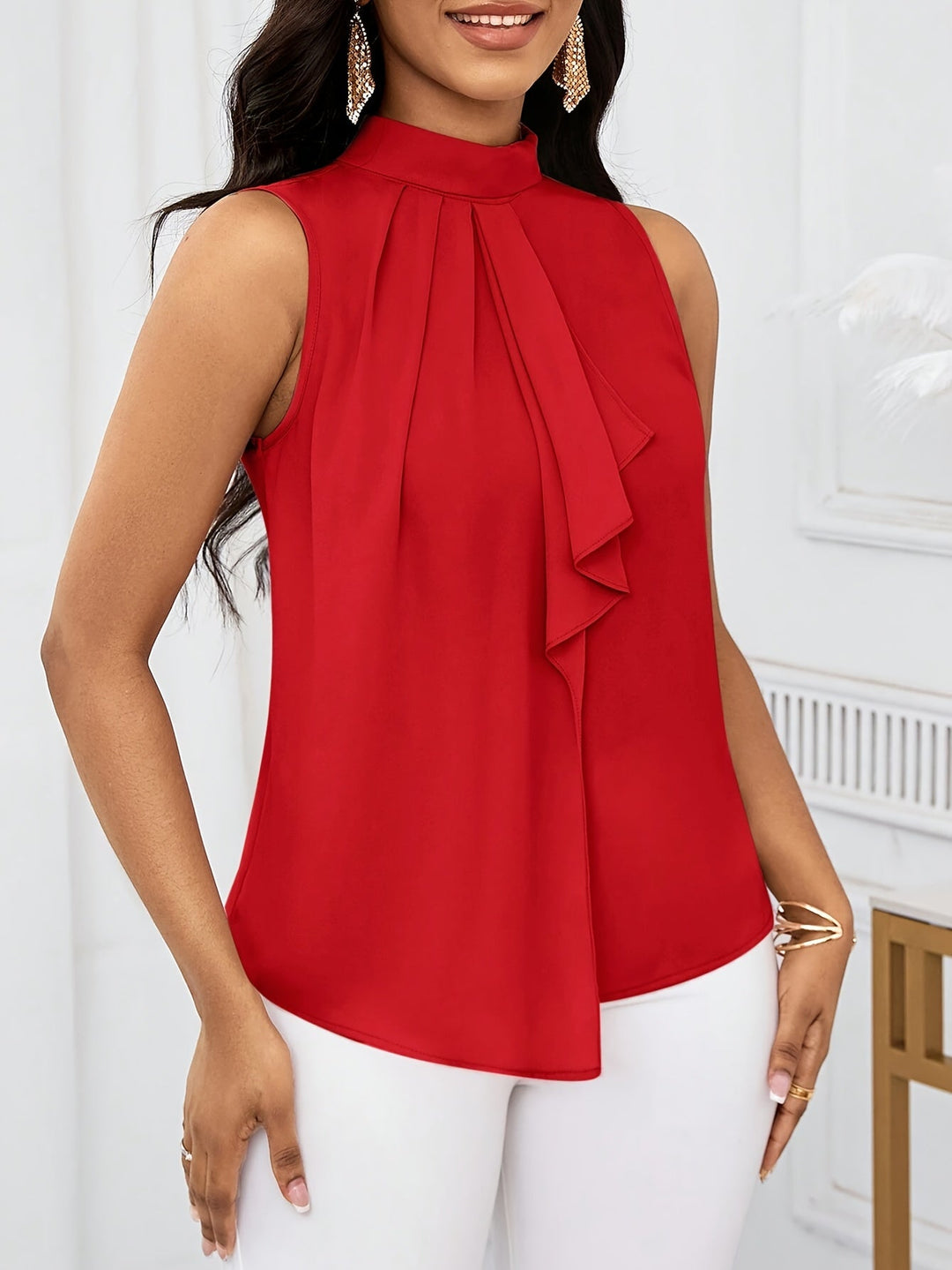 Annabel | Bow-Neck Sleeveless Top