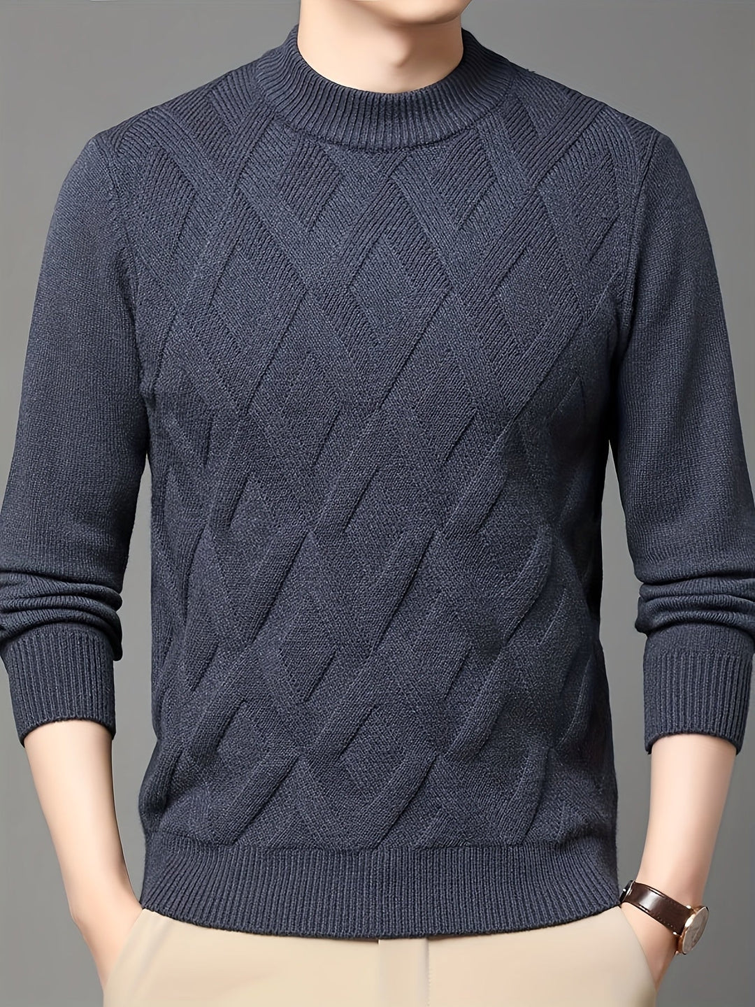 Ellis | Textured Mock-Neck Jumper