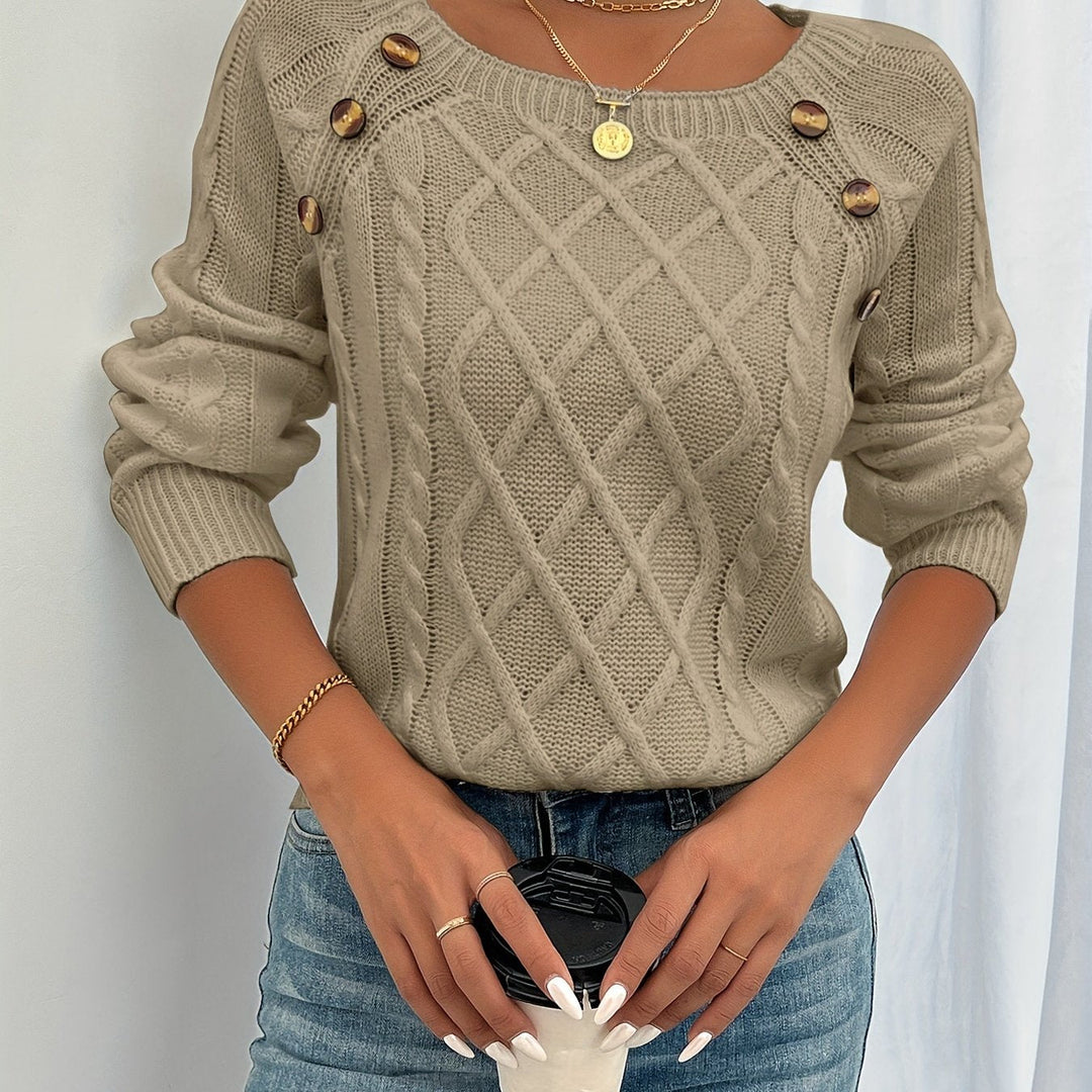 Kathleen | Textured Button Jumper