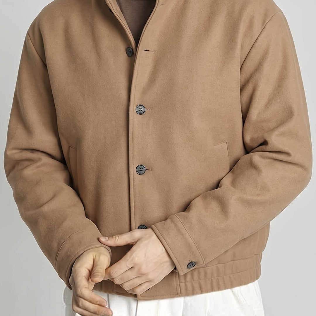 Everett Blake | Refined Button-Front Bomber Jacket