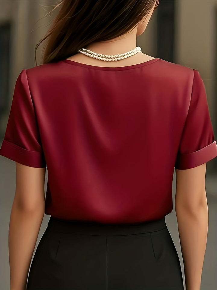 Estelle | Draped V-Neck Blouse