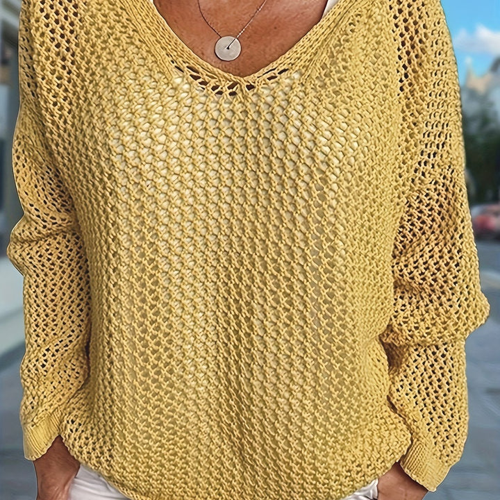 Delaney | Relaxed Open-Knit Hooded Jumper