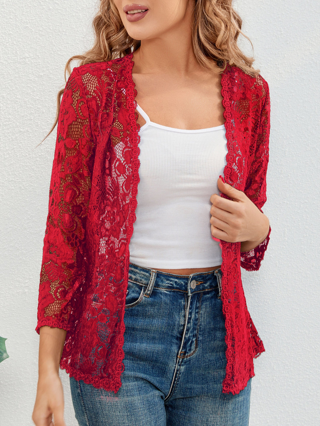 Cassandra | Floral Openwork Cardigan