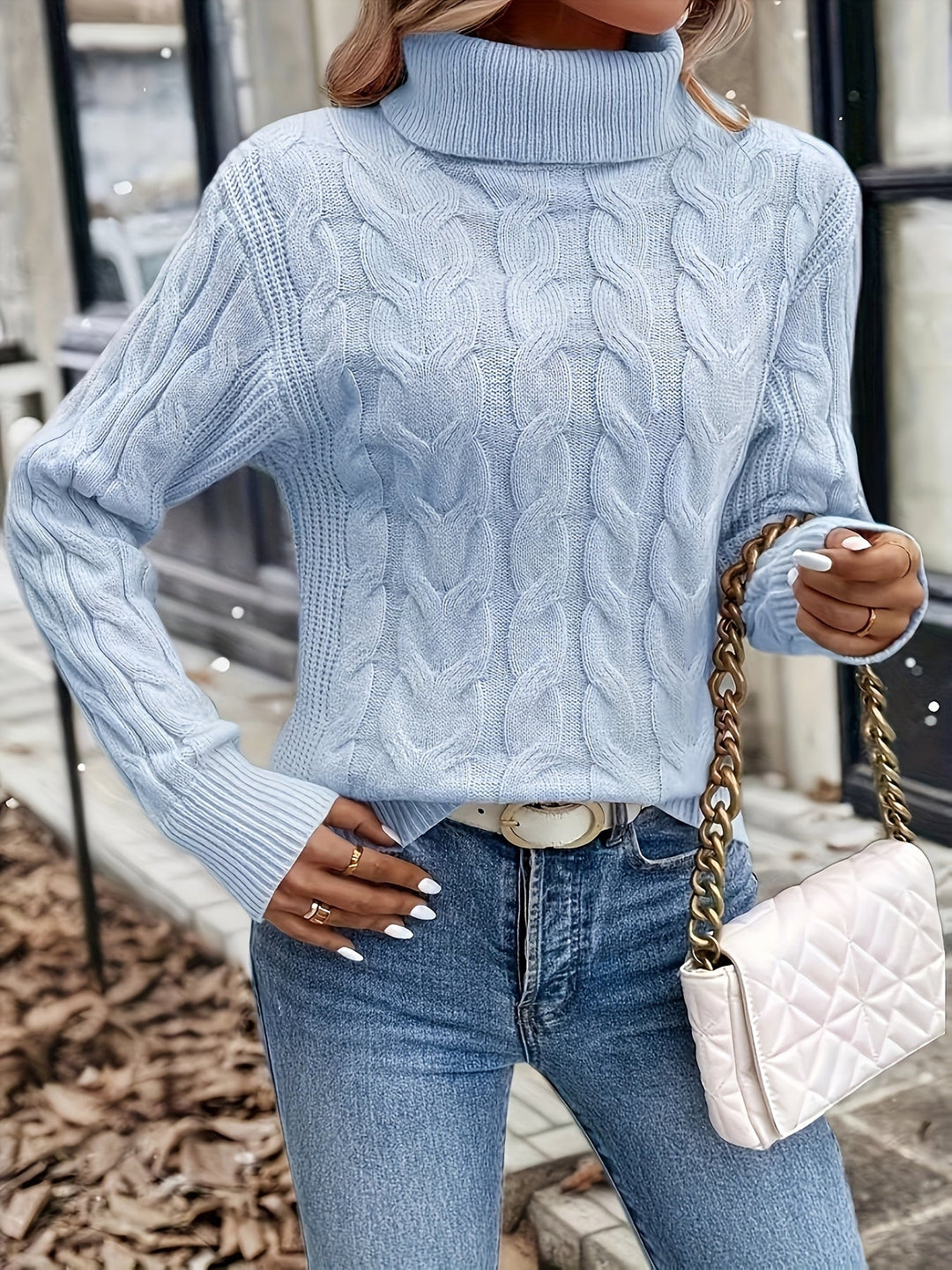 Celeste | Cozy Cable-Knit Turtleneck Jumper