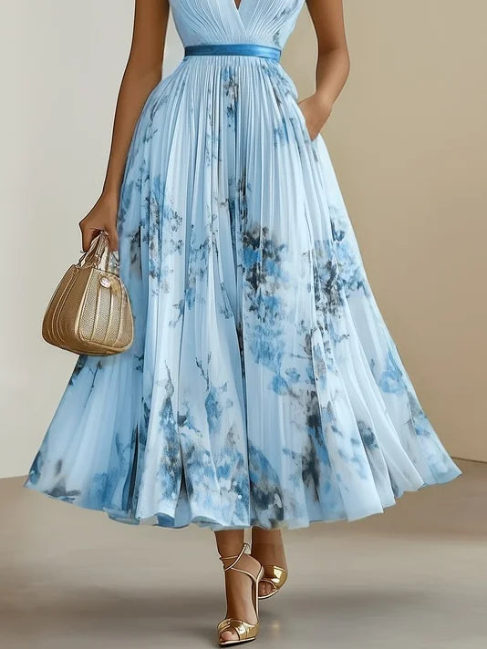 Betty | Elegant Sleeveless Long V-Neck Dress