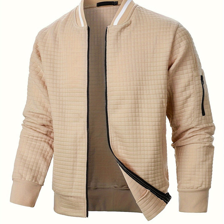 Raymond | Textured Zip-Up Bomber Jacket