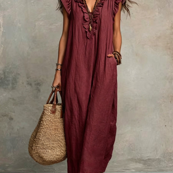 Marisol | Ruffled Bohemian Maxi Dress
