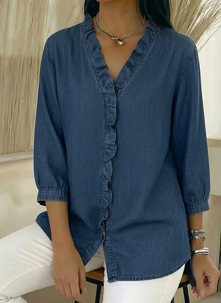 Paula | Stylish Ruffle Mid Sleeve Blouse