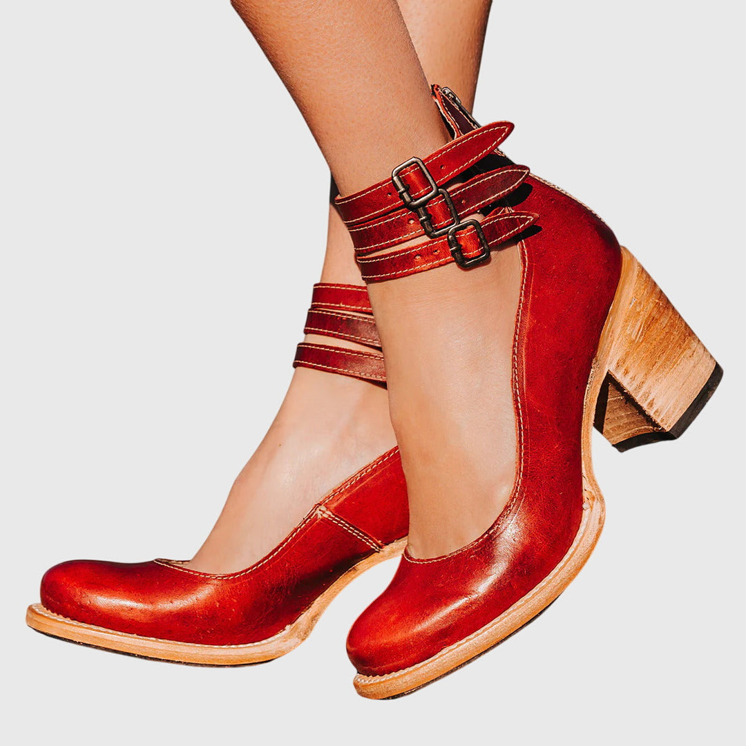 Hannah | Elegant Triple Ankle Strap Heels