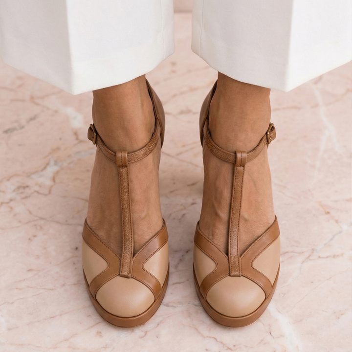 Nadia | Sophisticated Retro Close Toe Heels