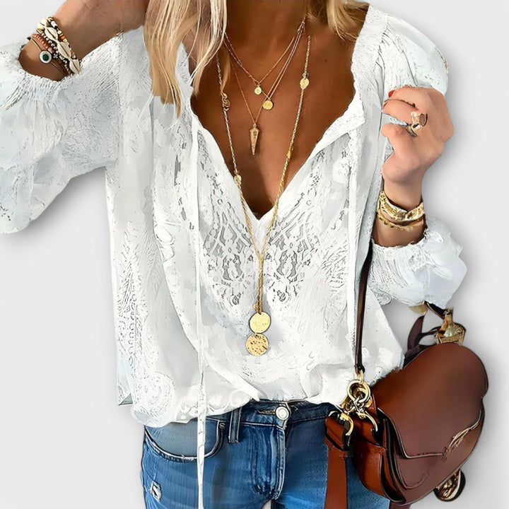 Fleur | Romantic Tie-Neck Blouse