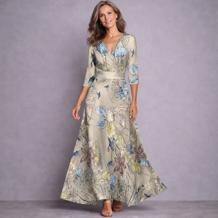 Emilia | Elegant Mid Sleeve Maxi Dress