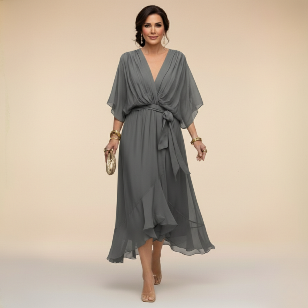 Abigail | Stylish Chiffon V-Neck Dress