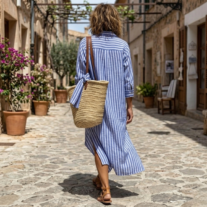 Sadie | Relaxed Striped Shirt Dress