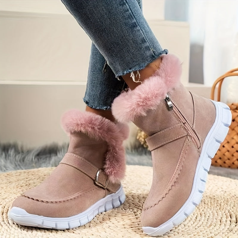 Nora | Cozy Plush-Trimmed Winter Boots