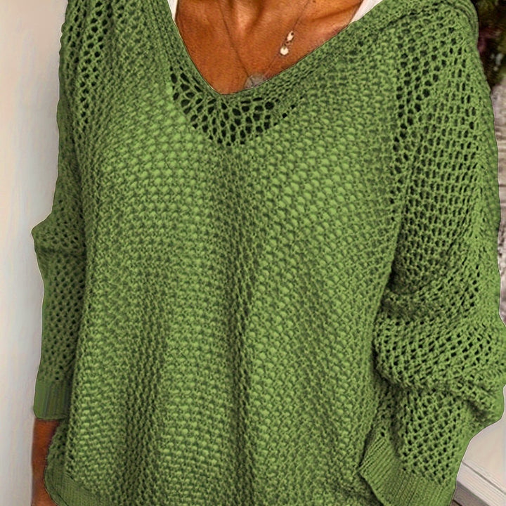 Delaney | Relaxed Open-Knit Hooded Jumper