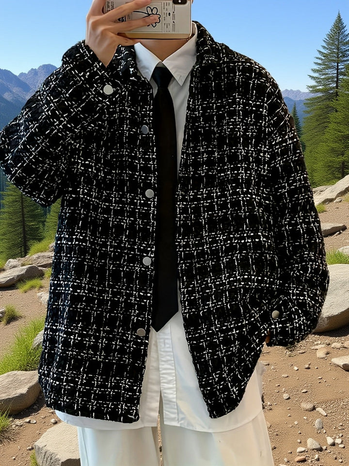 Julian | Textured Plaid Shirt Jacket
